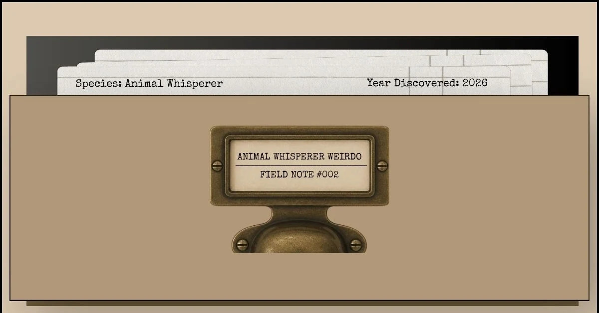 Drawer Front of the Animal Whisperer WEIRDO Field Note #002