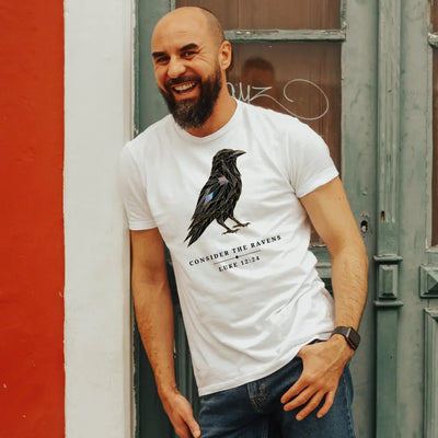 Consider The Ravens Luke 12:24 Bible Verse T Shirt from Infinitees